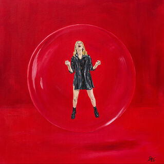 Picture "In the Bubble" (2021) (Original / Unique piece), on stretcher frame by Birgit Horn
