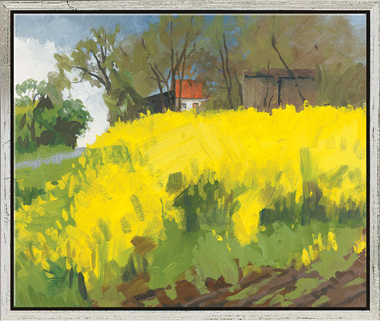 Schilderij "Field of Rape at Falshöft II (The Darker the Sky)" (2009), ingelijst van Frank Suplie