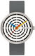 Polshorloge "Space Loops wit" Bauhaus-stijl - voor heren