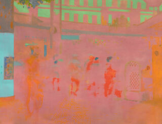 Picture "Quintet Red" (2009) (Original / Unique piece), on stretcher frame
