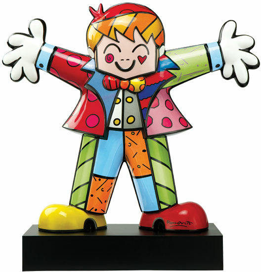 Porcelain sculpture "Hug Too", large version by Romero Britto