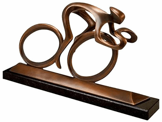 Sculptuur "Fietser", bronzen versie von Torsten Mücke