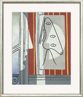 Billede "Figur og profil" (1928), indrammet von Pablo Picasso