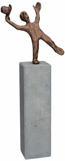 Sculpture "Optimiste", bronze sur pierre
