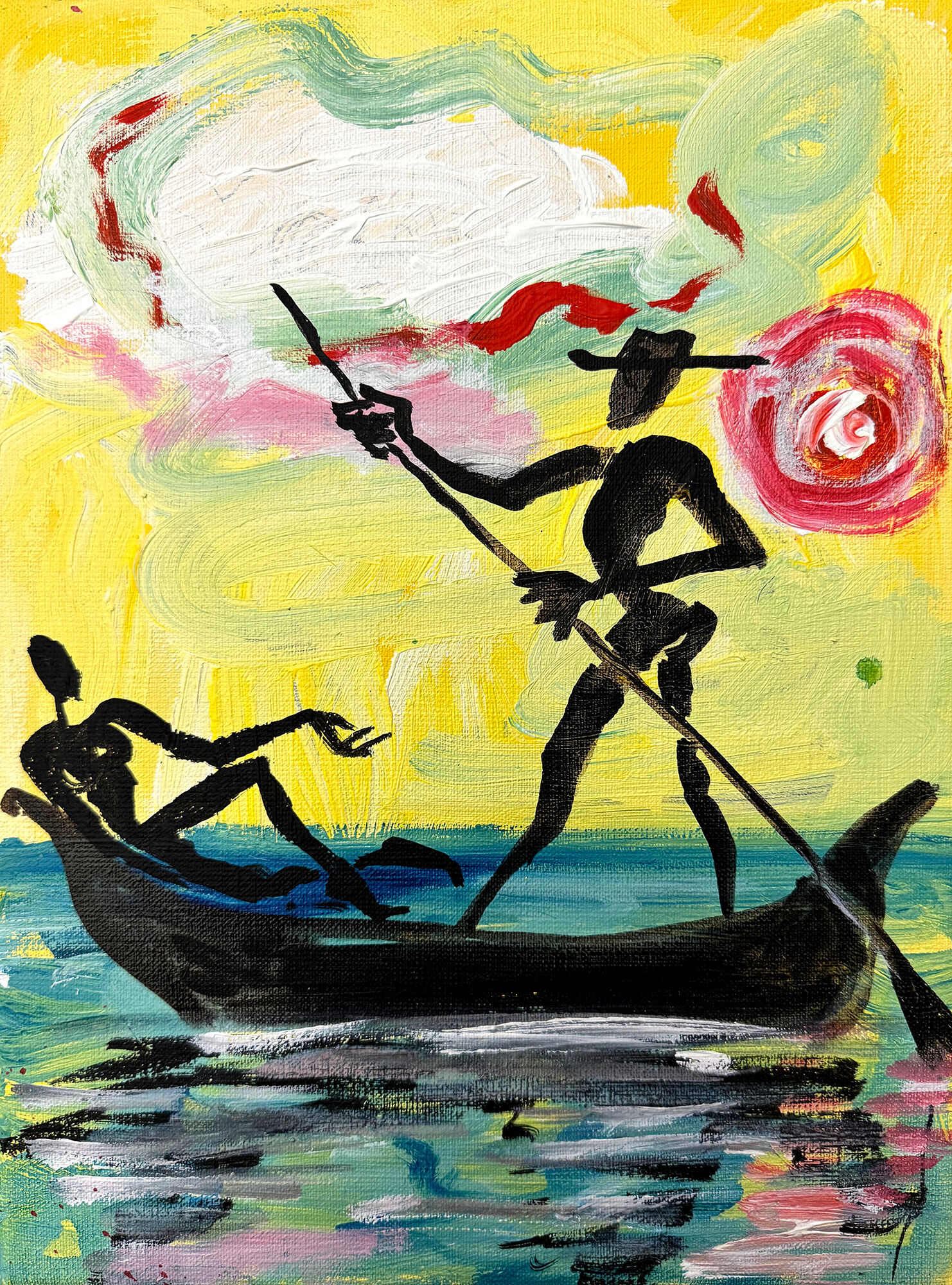 Billede "Boat ahoy" (2023) (unika) af Helge Leiberg