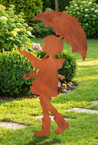 Tuinornament / silhouet „Jongen met paraplu“