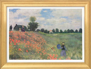 Bild "Les coquelicots à Argenteuil (Das Mohnfeld bei Argenteuil)" (1873), gerahmt von Claude Monet