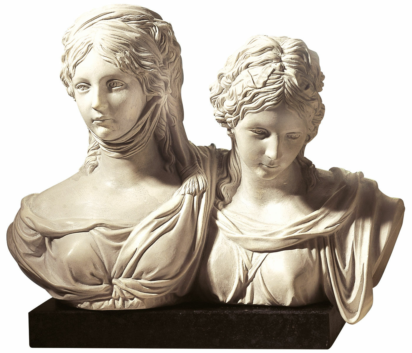 Bust "Luise and Friederike", artificial marble by Johann Gottfried Schadow