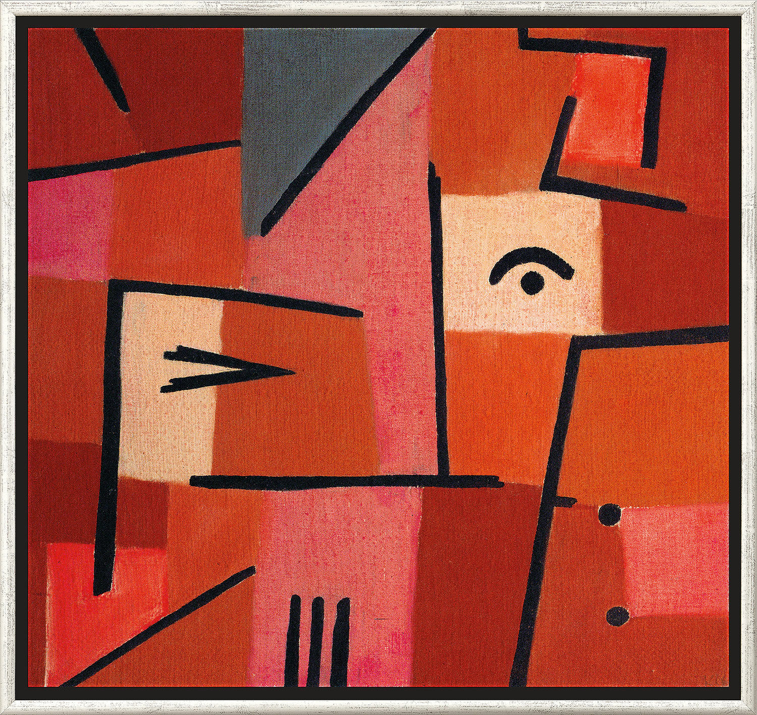 Tableau "Vue du rouge" (1937), encadré von Paul Klee