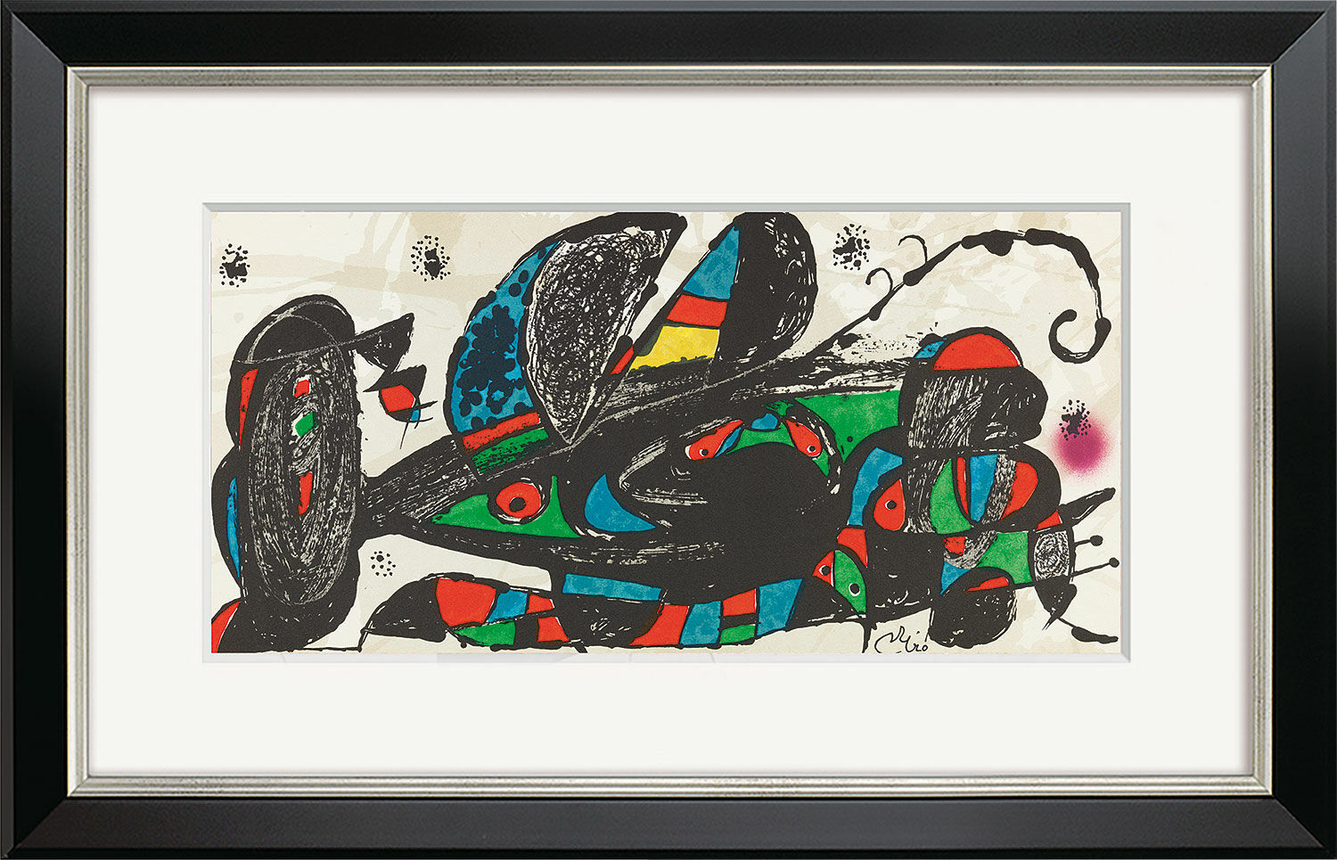 Billede "Escultor Iran" (1974), indrammet von Joan Miró
