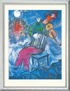 Picture "Le Violoniste Bleu" (1947), framed by Marc Chagall