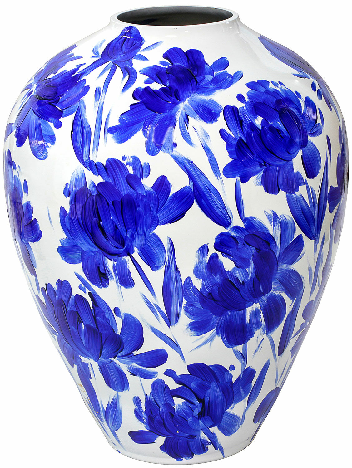Glass vase "Blue Dahlia" by Milou van Schaik Martinet