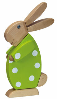 Decorative figure "Hare Green", wood