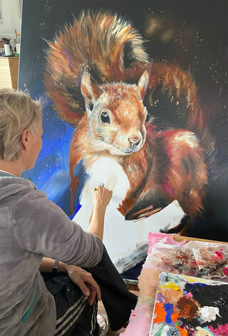 Artist Sabrina Seck at work