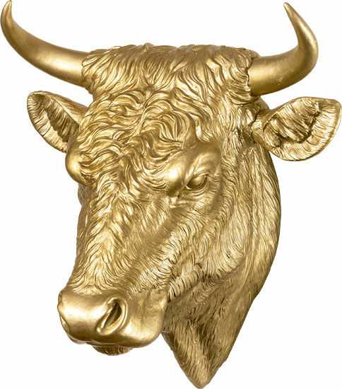 Sculpture "Bull's Head", gold (2010) by Ottmar Hörl