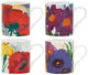 4 Becher mit Künstlermotiven "Sommerblumen" im Set, Porzellan von Emil Nolde