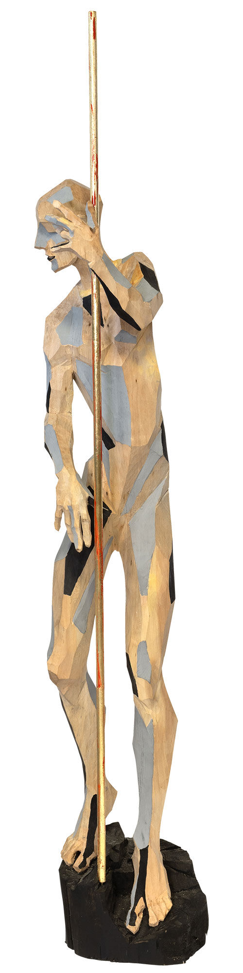 Scultura "Balance" (pezzo originale/unico), legno dipinto a mano di Roman Johann Strobl
