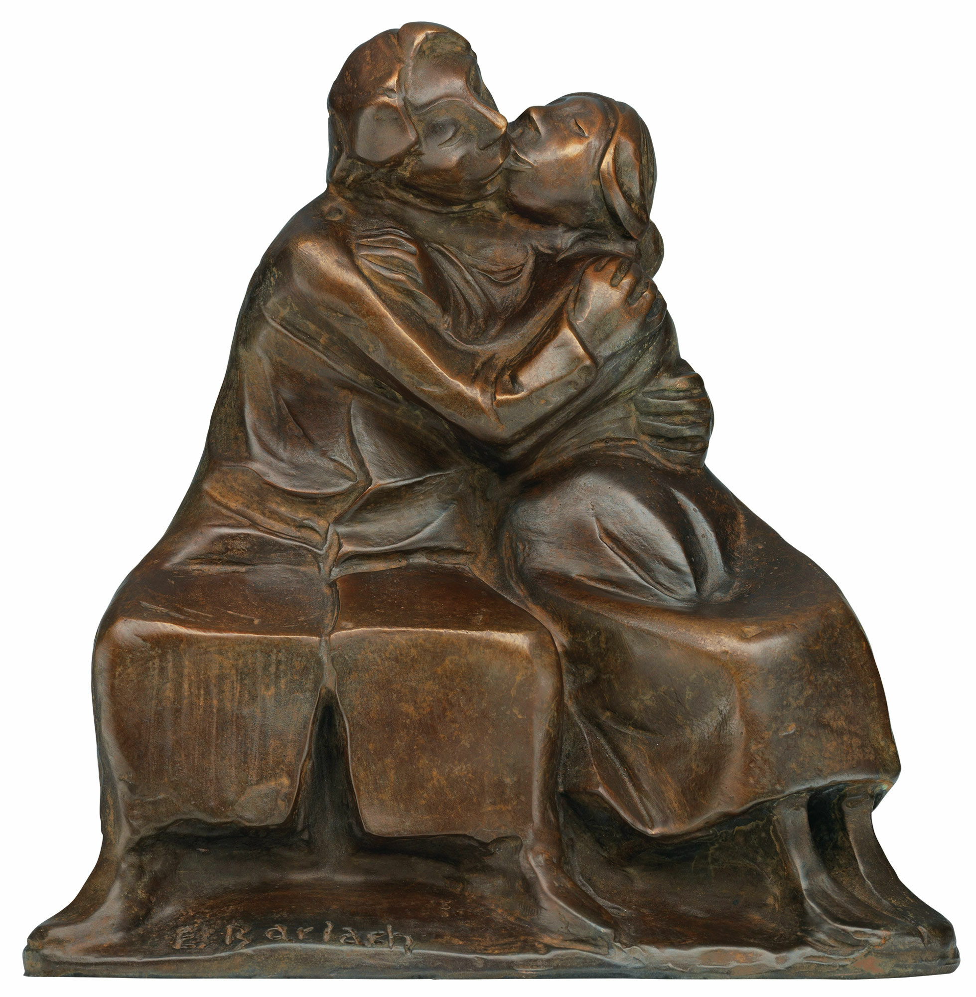 Skulptur "Kussgruppe I" (1921), Bronze von Ernst Barlach