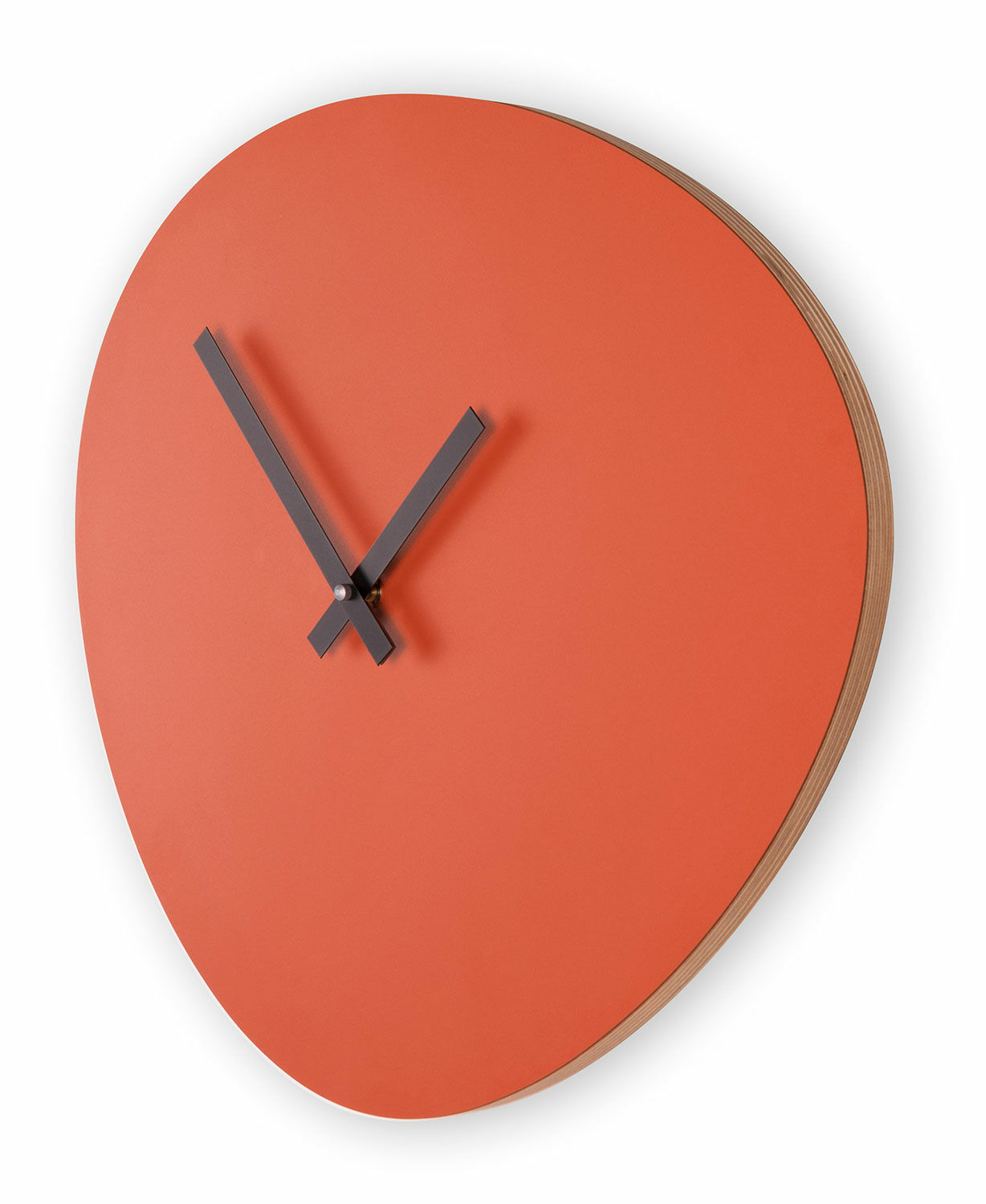 Wall clock "Pebble", orange version by KLOQ