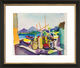 Bild "Landschaft bei Hammamet" (1914), Version schwarz-goldfarben gerahmt von August Macke