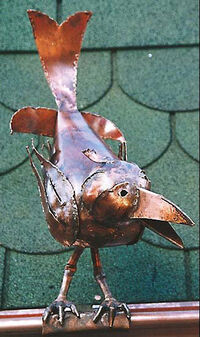 Skulptur "Rabe", Kupfer