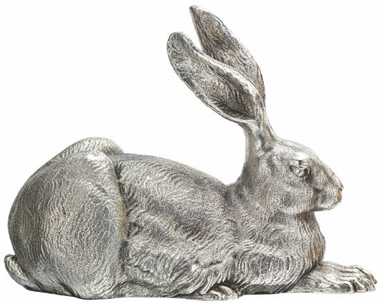 Skulptur "Dürer-hare", forsølvet bronzeversion von Ottmar Hörl
