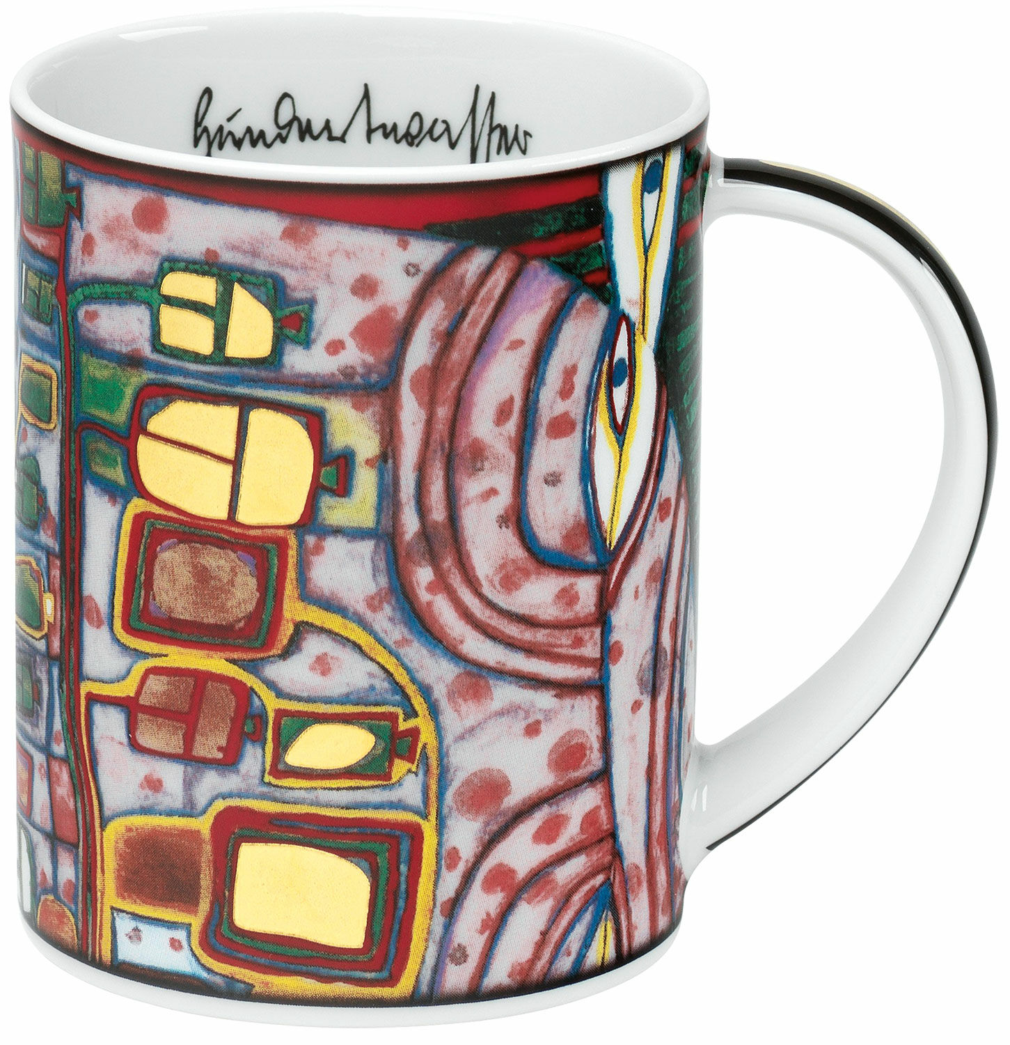 Magic mug "(743) Tree Man Vase", porcelain by Friedensreich Hundertwasser