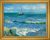 Bild "Das Meer bei Les Saintes-Maries-de-la-Mer" (1888), Version goldfarben gerahmt