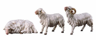 Krippenfiguren "Drei Schafe", handbemalt