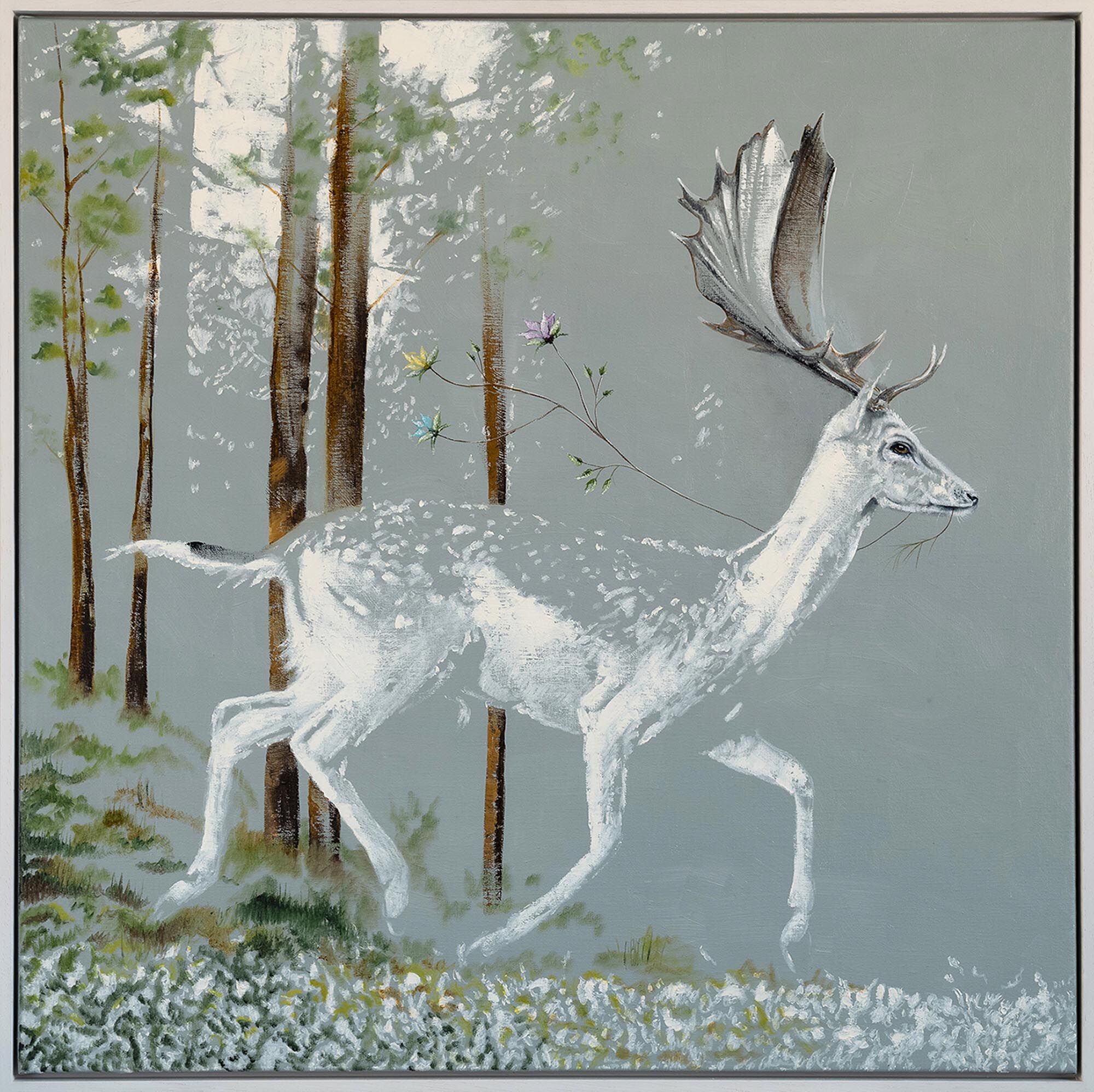 Schilderij "Reeks Hoopvolheid | Dieren van het Woud I" (2026) (Uniek stuk) van Lezzueck Coosemans