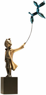 Sculpture "Boy with Balloon in the Shape of a Dog", bronze