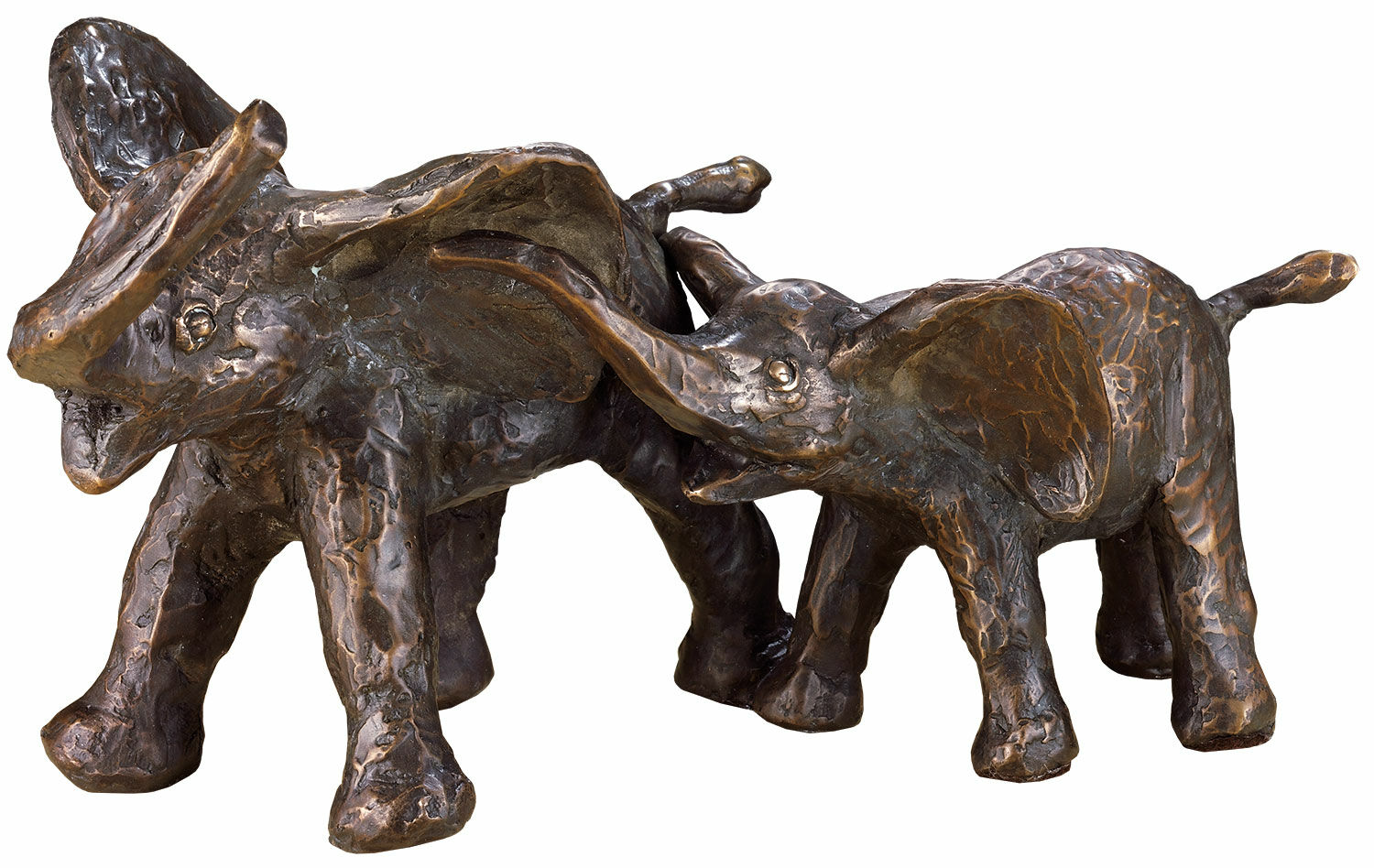 Sculpture "Elephant Family", bronze by Kurt Arentz