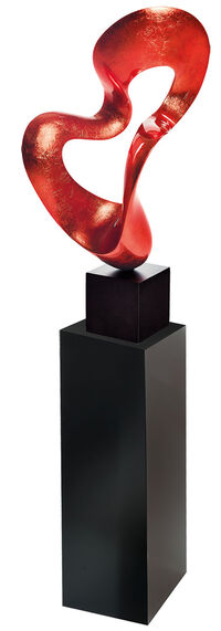 Ensemble de sculptures "Solar" (version rouge) et colonne décorative