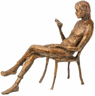 Skulptur "In Gedanken an Dich", Version Bronze goldfarben