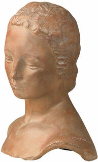 Bust "Lowered Female Head" (1910), version in stone casting