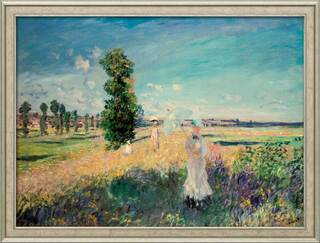 Bild "La Promenade (Der Spaziergang, Argenteuil)" (1875), gerahmt von Claude Monet