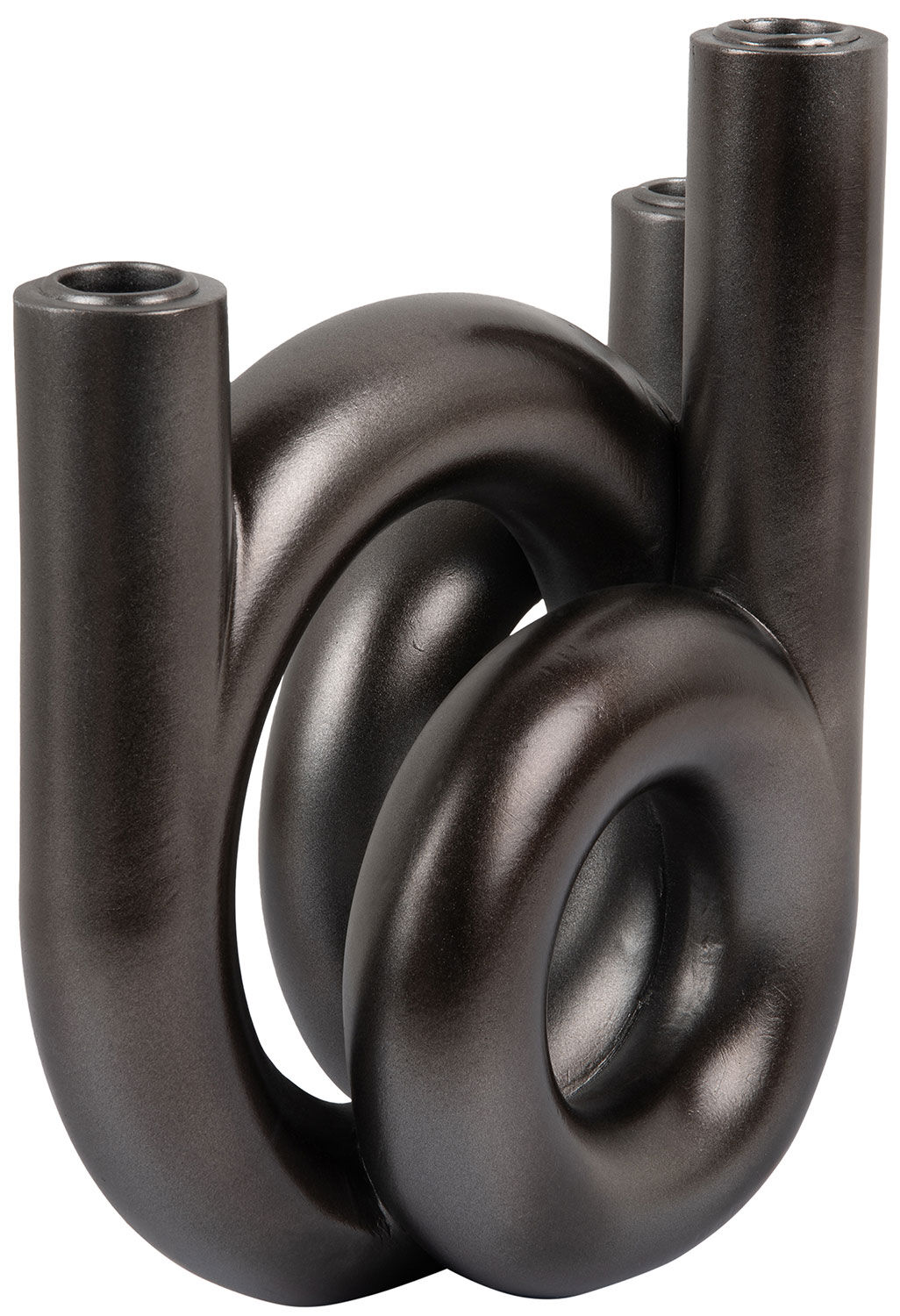 Bougeoir « Rings », version gris foncé