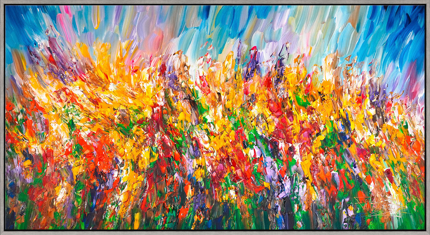 Bild "Flowery Meadow" (2026) (Original / Unikat), gerahmt von Peter Nottrott