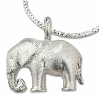 Necklace "Lucky Elephant", silver version
