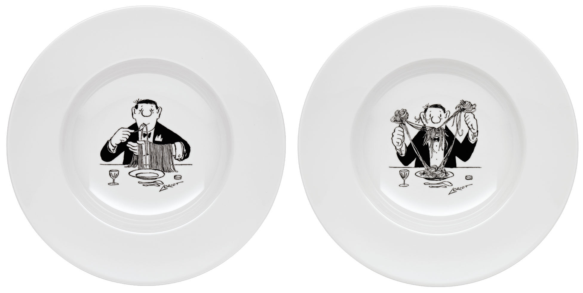 2 Pastateller "Ordnung und Unordnung" im Set, Porzellan von Loriot