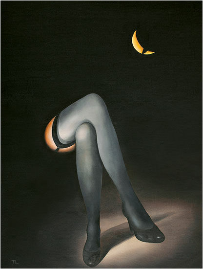 Picture "Split Moon", on stretcher frame by Norman Alden Cutler