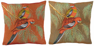 Set of 2 cushion covers "Parrots"