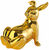 Money box "Golden Bunny", golden glazed porcelain