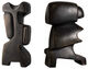 2 Skulpturen "Sól & Máni" im Set, Bronze von Örn Porsteinsson
