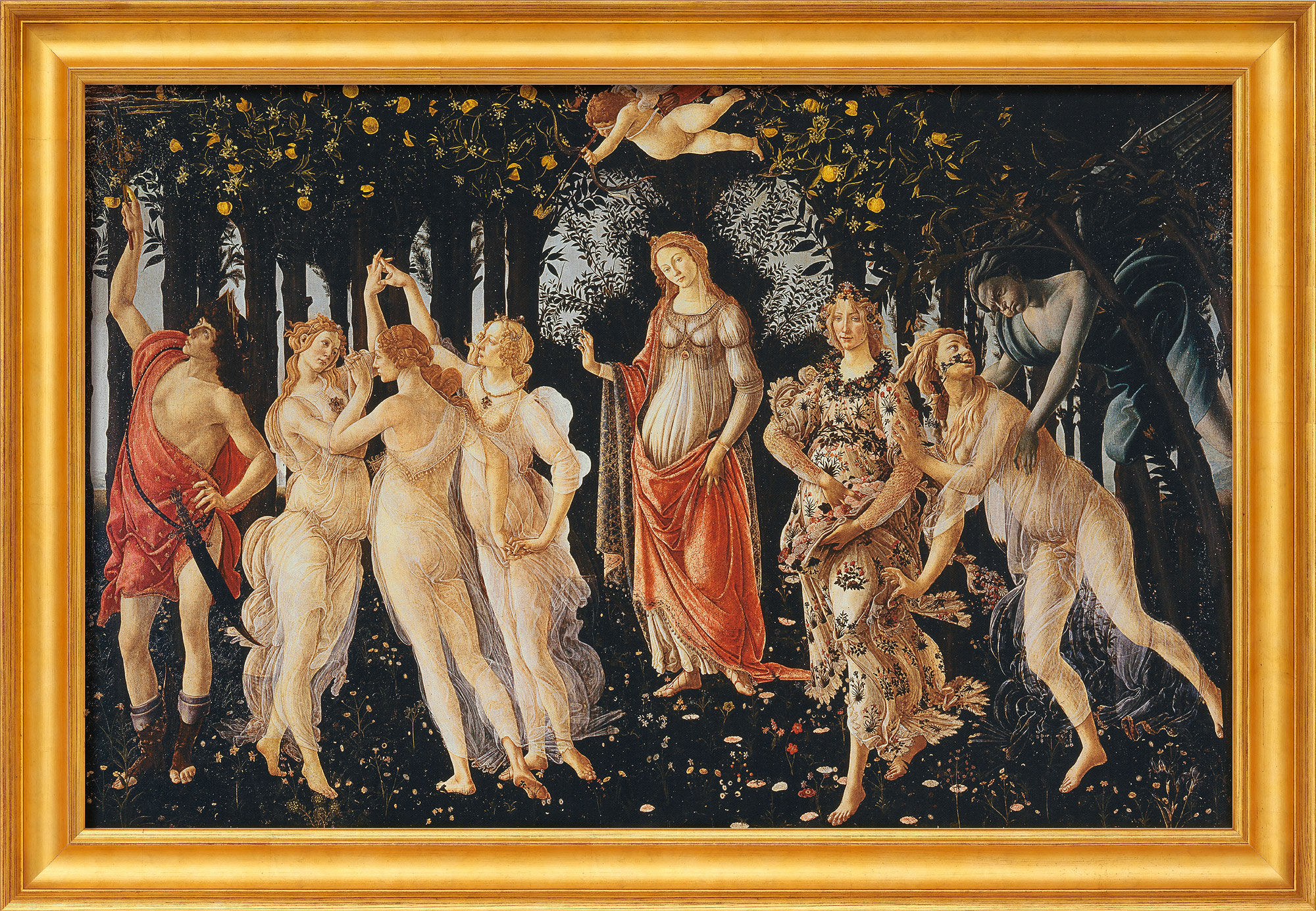 Billede "Forår (Primavera)" (1477), indrammet von Sandro Botticelli