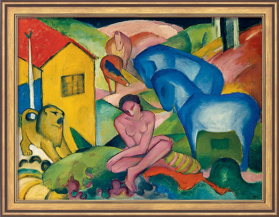 Obraz "Sen" (1912), oprawiony w ramę autorstwa Franz Marc