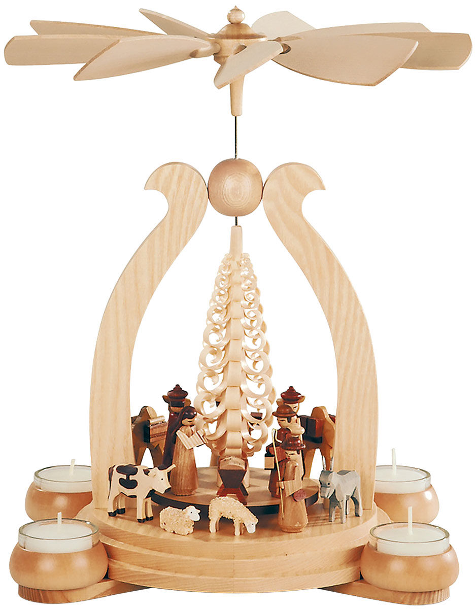 Arched pyramid "Holy Family", wood (without candles)