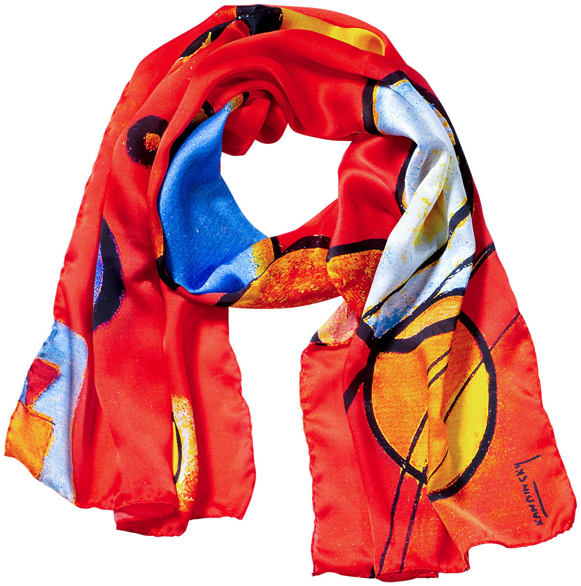 Silk scarf "Heavy Red" (1924) by Wassily Kandinsky