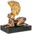 Skulptur "Die Sphinx mit dem Goldhelm - Die Miniatur", Bronze teilvergoldet