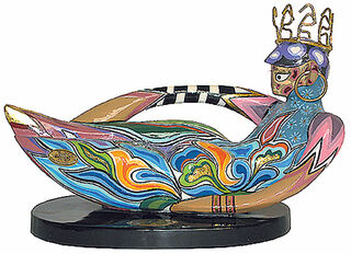 Zodiac sign sculpture "Aquarius" (21.1.-19.2.), artificial marble hand-painted
